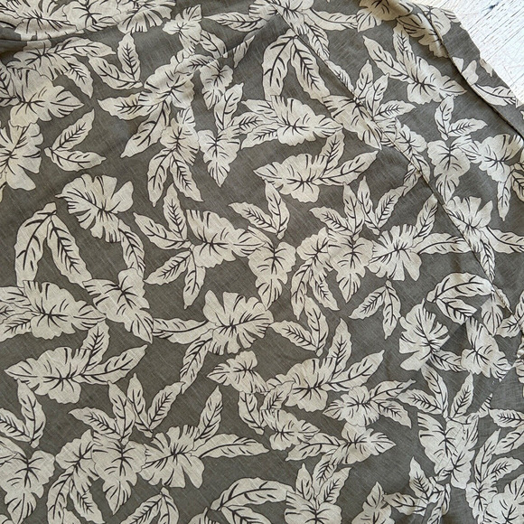 Haggar 100% Silk Hawaiian Shirt Mens XL Brown Palm Tree Floral Button Up - Picture 5 of 8